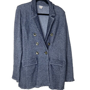 Chico's Women's Jacket Sweater Blue Tweed Button Size (XL/14-16) (Chico's 3)